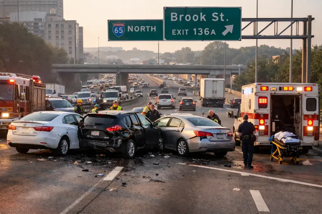 I-65 Multi-Vehicle Collision in Downtown Louisville