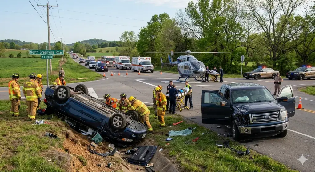 Hopkinsville, KY – 3 Hurt on N Greenville Rd, 2 Airlifted to Nashville
