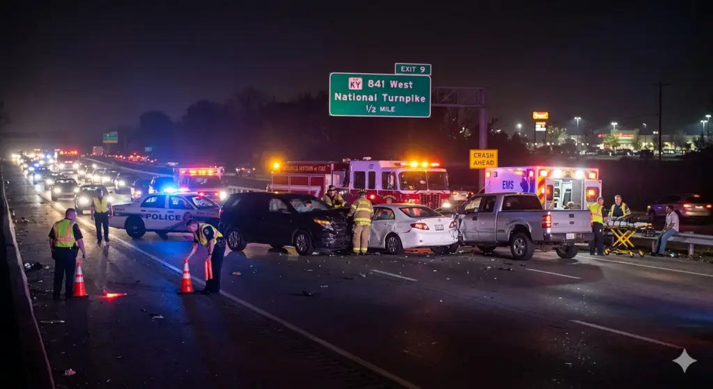 Three Vehicles Involved in Late-Night Crash on KY 841 West in Louisville
