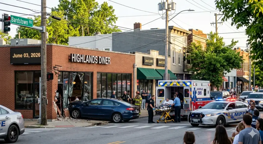 Louisville Driver in Serious Condition After Medical Emergency Causes Crash into Highlands Restaurant