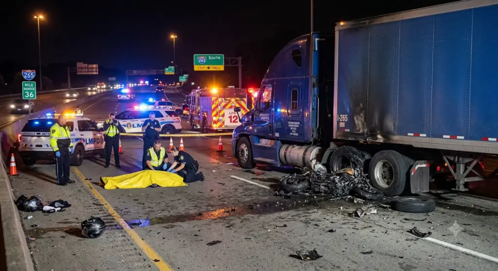 Motorcyclist Killed in Fatal I-265 Crash Involving Semi-Truck Near Louisville