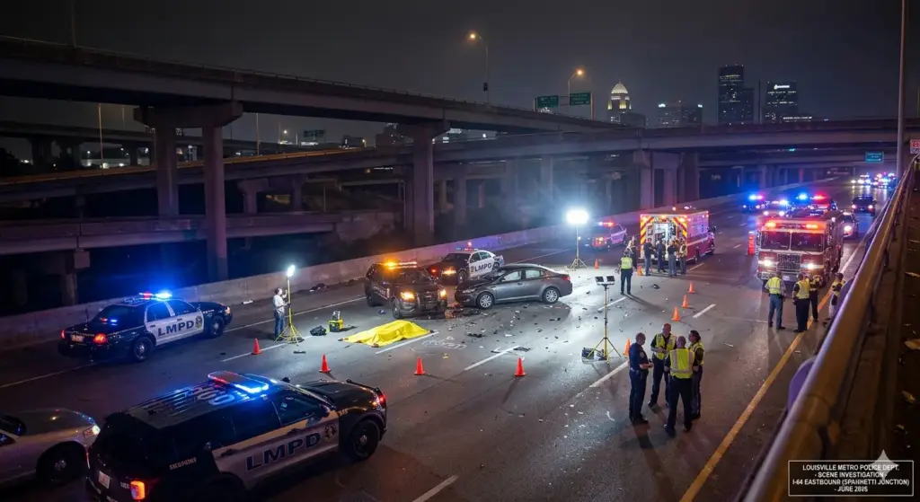 One Dead After Driver Fleeing Crash Struck by Vehicle on I-64 in Louisville