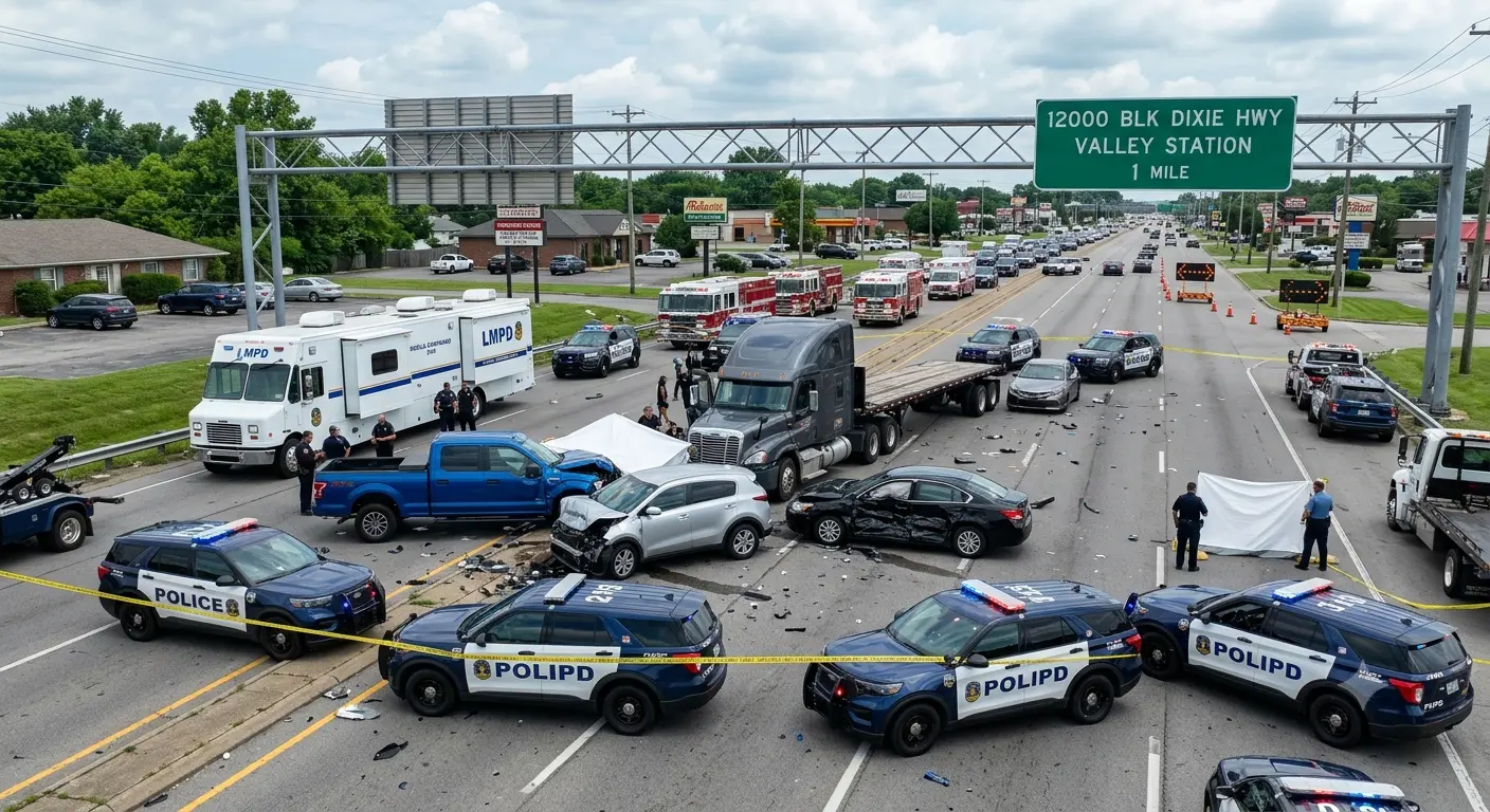 Two Killed in Multi-Vehicle Crash on Dixie Highway in Louisville Near Valley Station